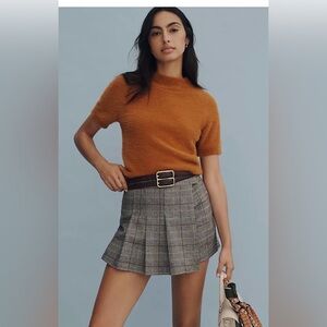 Pilcro Fuzzy Eyelash Mock Neck Rust Sweater in Women’s Medium